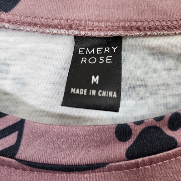 Emery Rose long sleeve cat & paws print shirt woman's size medium - Picture 2 of 8